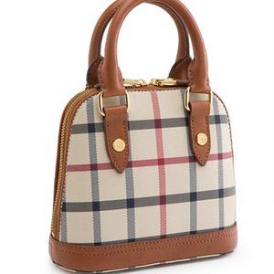 Brooks Brothers Tattersall Mini-dome Satchel Purse